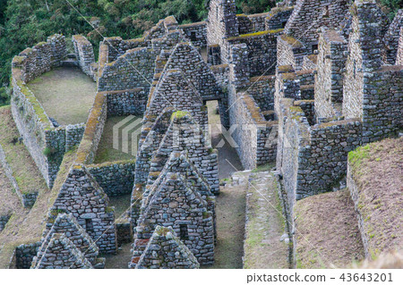 Stone ruins of an Inca town in the Andes. Stone ruins of an Inca town in the Andes. 43643201