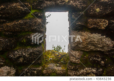 Ancient Inca window. 43643236