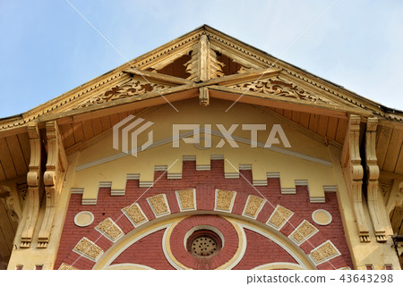 Fragment of building of railway station Dudergof. 43643298