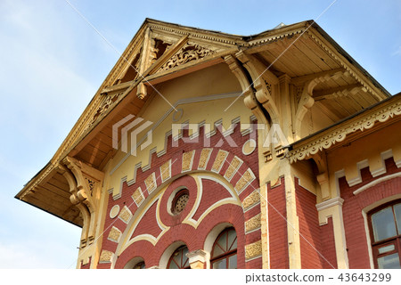 Fragment of building of railway station Dudergof. 43643299