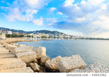Cannes beach day view, France. 43643362