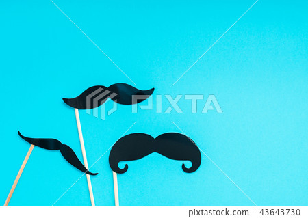 Paper moustaches for men fathers dad concept Paper moustaches for men fathers dad concept 43643730