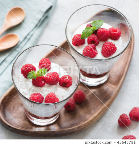 Chia pudding with berries Chia pudding with berries 43643781