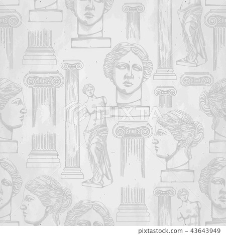 Classical pattern of Venus de Milo and columns Classical pattern of Venus de Milo and columns 43643949