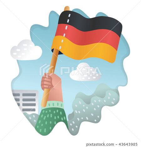 Waving German Flags. Human hands. Waving German Flags. Human hands. 43643985