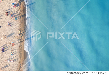 Aerial view at the beach. Aerial view at the beach. 43644573