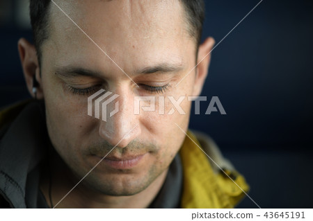 Macro shot. Portrait of handsome man, day light 43645191