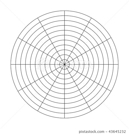 polar grid of 10 concentric circles and 30 stock illustration 43645232 pixta