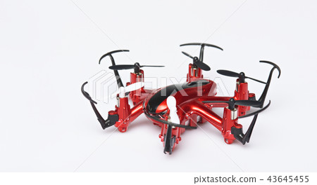 Red copter drone isolated 43645455