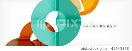 Colorful rings on grey background, modern geometric pattern design. Vector business or technology 43645558