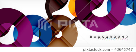 Colorful rings on grey background, modern geometric pattern design. Vector business or technology Colorful rings on grey background, modern geometric pattern design. Vector business or technology 43645747