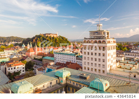 Cityscape of Ljubljana, capital of Slovenia at sunset. Cityscape of Ljubljana, capital of Slovenia at sunset. 43645814