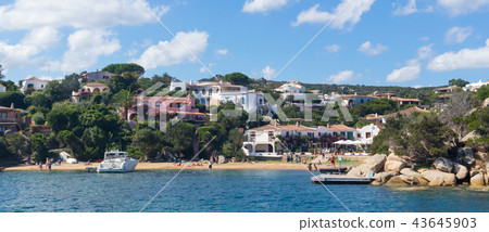 Beautiful village of Port Rafael from the sea, Sardinia, Italy. Beautiful village of Port Rafael from the sea, Sardinia, Italy. 43645903