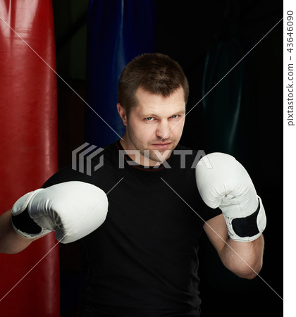 Caucasian male boxing fighter 43646090