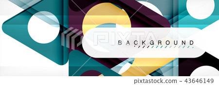 Geometric background, circles and triangles shapes banner. Illustration for business brochure or 43646149