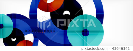 Colorful rings on grey background, modern geometric pattern design. Vector business or technology Colorful rings on grey background, modern geometric pattern design. Vector business or technology 43646341