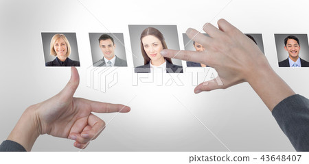 Composite image of businesswoman holding invisible card Composite image of businesswoman holding invisible card 43648407