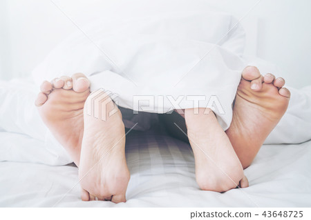 Romantic love of young couple in the bedroom. 43648725