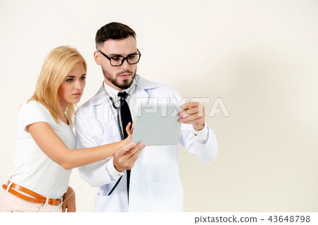 Male Doctor and Female Patient in Hospital. 43648798