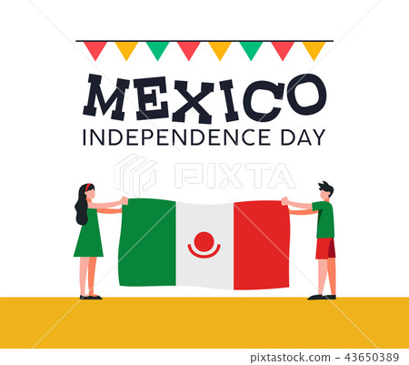 Mexico Independence Day friends with mexican flag 43650389