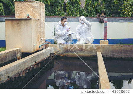 Scientists are examining the quality waste water Scientists are examining the quality waste water 43650602