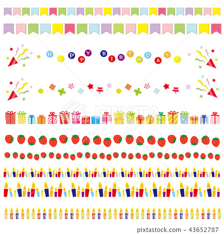 Happy Birthday Line Various Stock Illustration