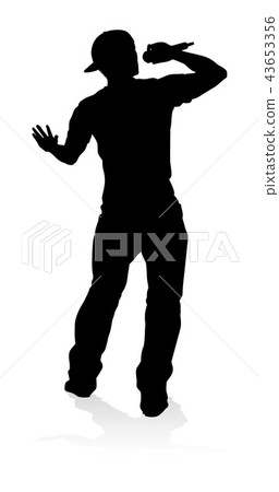 Singer Pop Country or Rock Star Silhouette 43653356