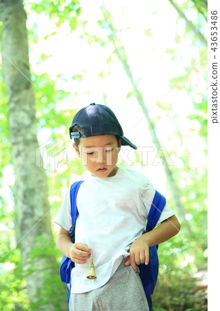 Children hiking Children hiking 43653486