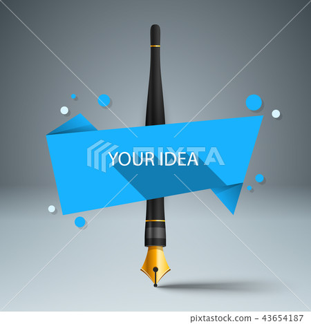 Ink pen, education icon. Business infographic. 43654187