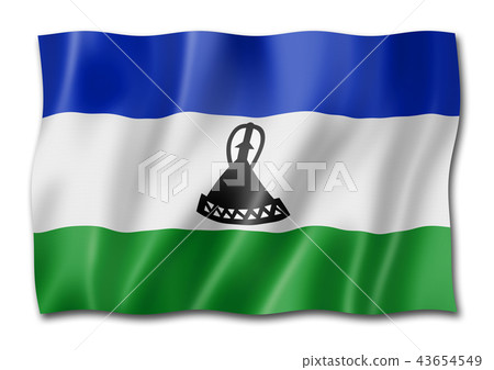 Lesotho flag isolated on white Lesotho flag isolated on white 43654549