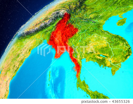 Myanmar on Earth from space Myanmar on Earth from space 43655326