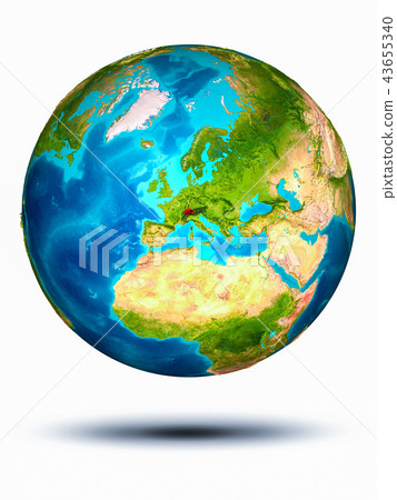 Switzerland on Earth with white background 43655340