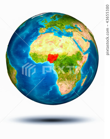 Nigeria on Earth with white background 43655380