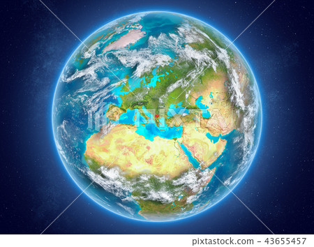 Macedonia on planet Earth in space Macedonia on planet Earth in space 43655457