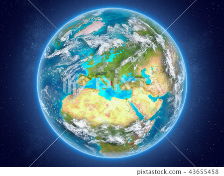 Albania on planet Earth in space Albania on planet Earth in space 43655458