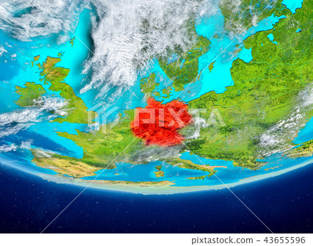 Germany on globe from space 43655596