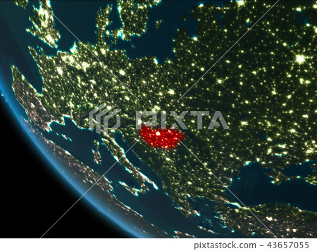 Hungary at night from orbit Hungary at night from orbit 43657055