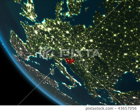 Slovenia at night from orbit Slovenia at night from orbit 43657056