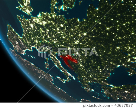 Croatia at night from orbit Croatia at night from orbit 43657057