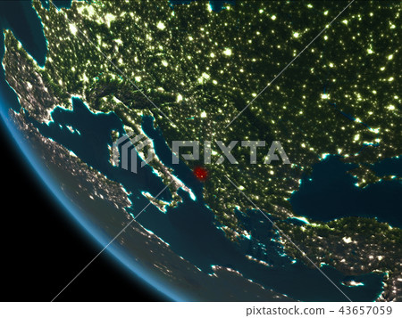 Montenegro at night from orbit Montenegro at night from orbit 43657059