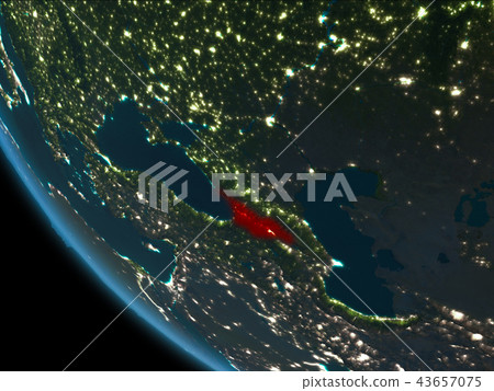Georgia at night from orbit 43657075