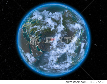 Kyrgyzstan at night on Earth Kyrgyzstan at night on Earth 43657236