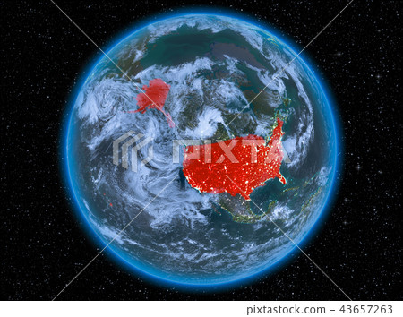 USA at night on Earth 43657263