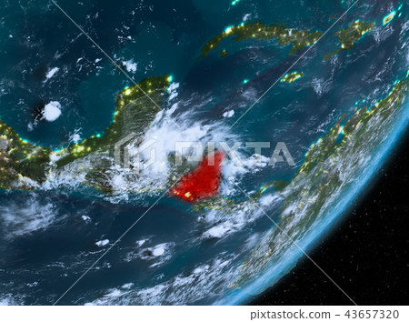 Orbit view of Nicaragua at night 43657320