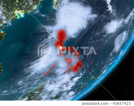Orbit view of Philippines at night Orbit view of Philippines at night 43657423