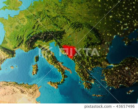 Orbit view of Bosnia and Herzegovina 43657496