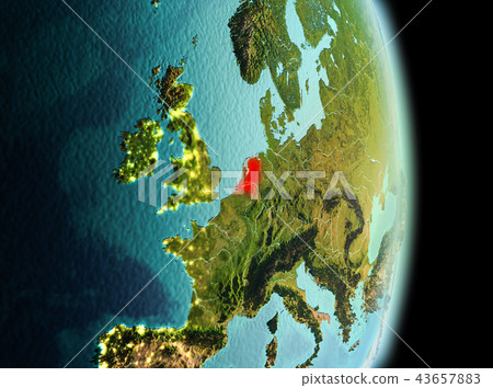 Netherlands in morning from orbit Netherlands in morning from orbit 43657883