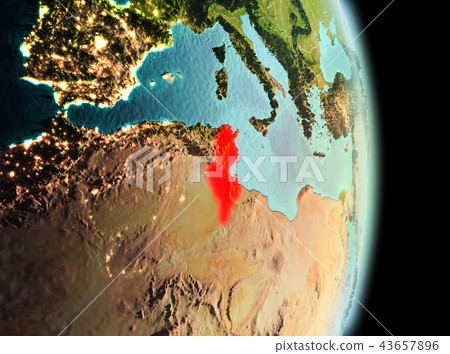 Tunisia in morning from orbit 43657896
