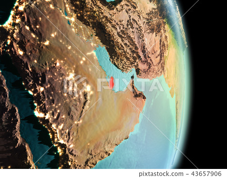 Qatar in morning from orbit 43657906