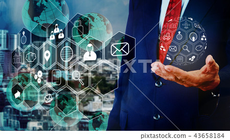 Senior businessman handel programing control Senior businessman handel programing control 43658184